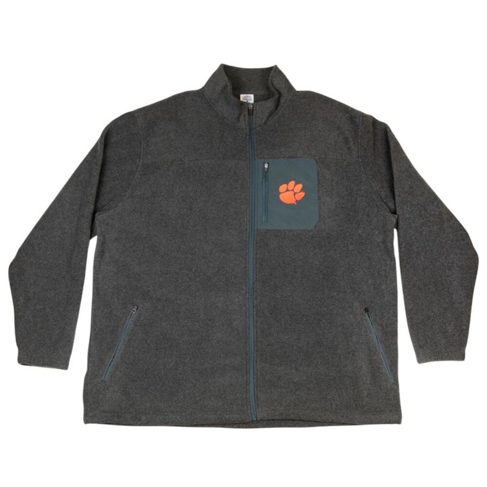 NCAA Clemson Tigers Men's Full-Zip Fleece Jacket in Charcoal Grey, 2XL (50/52)